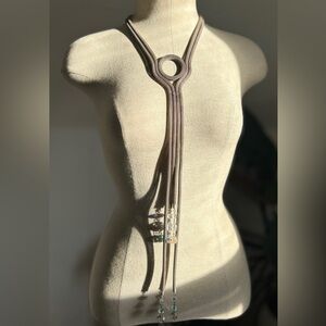 Vintage Modernist Mesh Statement Necklace + Earrings